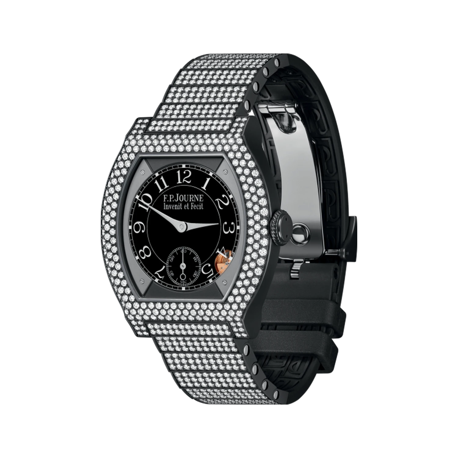 élégante 40 mm Titalyt® With 12 Rows Of Diamonds and Set Bracelet - Ref. ELT