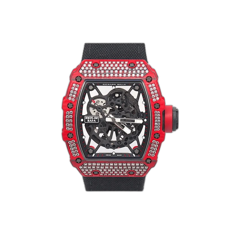 RM35-02 Red Carbon TPT Diamond Setting